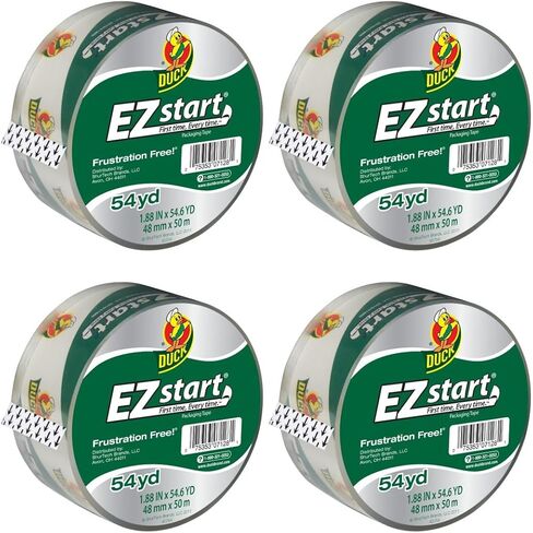 شريط تغليف Duck EZ Start، شريط تغليف شفاف للبريد والنقل والشحن والتخزين، 6 بكرات إعادة تعبئة، 1.88 بوصة. × 55 ياردة. كل (285711) in Saudi Arabia