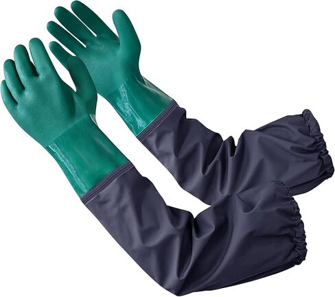 Full Arm Pond Gloves with Cotton lining Extra Long Waterproof Gloves for Pond Cleaning Care/Machinery Industry 25-inch in Saudi Arabia