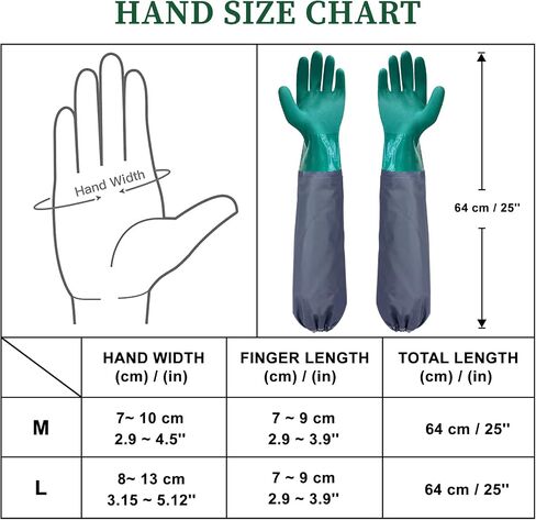 Full Arm Pond Gloves with Cotton lining Extra Long Waterproof Gloves for Pond Cleaning Care/Machinery Industry 25-inch in Saudi Arabia