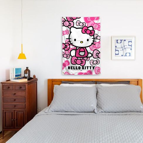 owpIa Cartoon Pink Cat Tapestry Cute Anime Banner Decorations Bedroom Living room Dormitory Wall Hanging with 4 Brass Grommets 3x5 Feet in Saudi Arabia