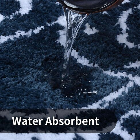 Bathroom Runner Rug 24x60 Non Slip Absorbent Bath Mats for Bathroom Long Bathroom Rugs Machine Washable Carpet Runner Rug for Hallway Bathroom Shower Light Blue in Saudi Arabia