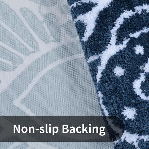 Bathroom Runner Rug 24x60 Non Slip Absorbent Bath Mats for Bathroom Long Bathroom Rugs Machine Washable Carpet Runner Rug for Hallway Bathroom Shower Light Blue in Saudi Arabia