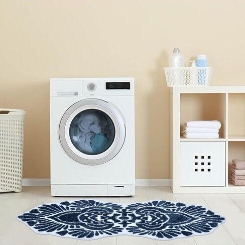 Bathroom Runner Rug 24x60 Non Slip Absorbent Bath Mats for Bathroom Long Bathroom Rugs Machine Washable Carpet Runner Rug for Hallway Bathroom Shower Light Blue in Saudi Arabia