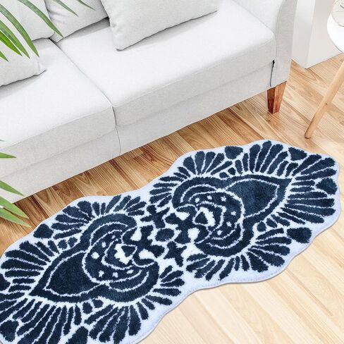 Bathroom Runner Rug 24x60 Non Slip Absorbent Bath Mats for Bathroom Long Bathroom Rugs Machine Washable Carpet Runner Rug for Hallway Bathroom Shower Light Blue in Saudi Arabia