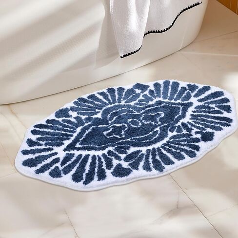 Bathroom Runner Rug 24x60 Non Slip Absorbent Bath Mats for Bathroom Long Bathroom Rugs Machine Washable Carpet Runner Rug for Hallway Bathroom Shower Light Blue in Saudi Arabia
