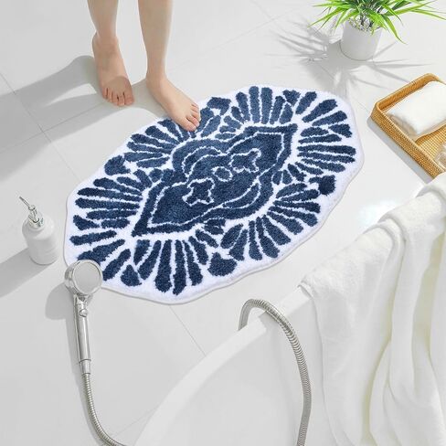 Bathroom Runner Rug 24x60 Non Slip Absorbent Bath Mats for Bathroom Long Bathroom Rugs Machine Washable Carpet Runner Rug for Hallway Bathroom Shower Light Blue in Saudi Arabia