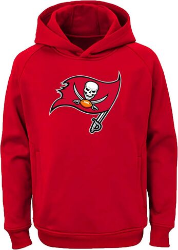 Outerstuff NFL Youth Team Color Performance Primary Logo Pullover Sweatshirt Hoodie (Large 14/16, Tampa Bay Buccaneers Red) in Saudi Arabia