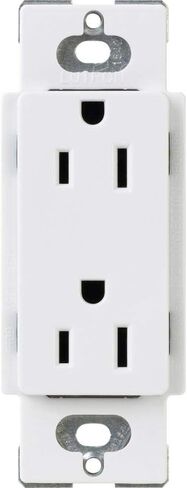 Lutron Claro 15 Amp Duplex Outlet, CAR-15-WH, White in Saudi Arabia
