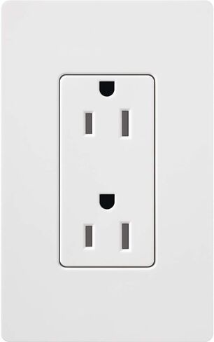 Lutron Claro 15 Amp Duplex Outlet, CAR-15-WH, White in Saudi Arabia