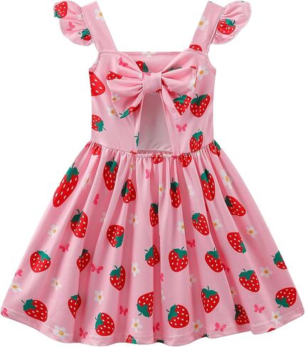 Gothletic طفل الفتيات فساتين الاطفال ملابس الصيف كشكش كم عودة Bowknot فستان طفل عارية الذراعين حفلة فستان الشمس 2-7 سنوات in Kuwait