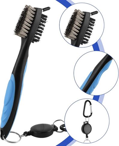 منشفة جولف، منشفة جولف من الألياف الدقيقة المغناطيسية، مناشف جولف من الألياف الدقيقة قوية التحمل مع فرشاة تنظيف، مناشف جولف لحقائب الجولف للرجال، مجموعة إكسسوارات الجولف المحمولة (أزرق) in Kuwait