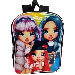 Fast Forward Rainbow High 15" School Backpack (Black-Purple)