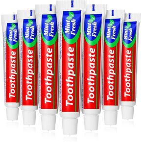 30 Tubes Bulk Travel Size Toothpaste,Extra Small 0.35oz Small Toothpaste Travel Size Bulk 0.8x3.5 inches Peppermint Mini Disposable Toothpaste for Hotel,Guests,Homeless,Charity
