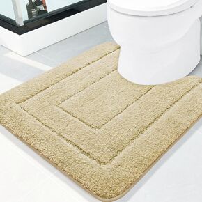 Buganda Bathroom Rugs, 24" x 20", Soft and Absorbent Microfiber Bath Rugs, Non-Slip Shaggy Bath Carpet, Machine Wash Dry Bath Mats for Bathroom Floor, Tub and Shower, Black