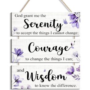 Serenity Prayer Sign - Farmhouse Christian Wall Art, Vintage Serenity Prayer Wall Art, God Grant Me The Serenity Wall Decor Framed, Farmhouse Bedroom Decor Sign Serenity Prayer Wall Décor (Green)