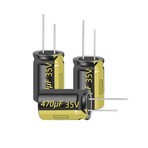 20PCS 35V 470uF Aluminum Electrolytic Capacitor PET 10X16MM(0.39x0.63in) High Frequency Low Resistance Radial Electrolytic Capacitor（Black）