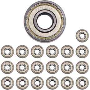 20 Pcs NUZAMAS Skateboard Bearings 608zz Ball Bearing Longboard Roller Skate Bearing Small Bearing Replacement Parts for Longboard Roller Skates 8 x 22 x 7mm