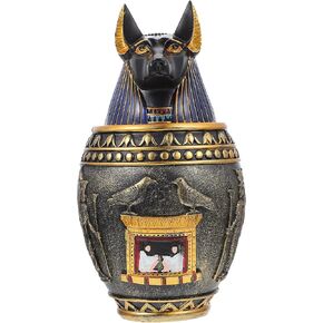 FOMIYES Egyptian Canopic Jar Set, Egyptian Pharaoh Ancient Egyptian Gods Statue, Figurine Storage Box Kingdom, Egypt Collectible Decor Sculpture Home Decor(Cat)