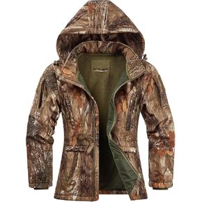 NEW VIEW Womens Hunting Clothes, Upgraded Ultra-Quiet Water Resistant Camo Hunting Jacket for Duck Waterfowl Deer Hunting