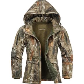 NEW VIEW Womens Hunting Clothes, Upgraded Ultra-Quiet Water Resistant Camo Hunting Jacket for Duck Waterfowl Deer Hunting