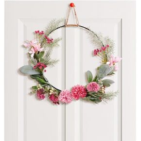 NOLITOY Wreath Artificial Flowers Leaves Hoop, Wreath Hanging Pendant Floral Garland for Indoor Outdoor Front Door Home Wedding Decoration