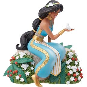 Enesco Disney Showcase Botanical Aladdin Jasmine Holding Bird Figurine, 6 Inch, Multicolor