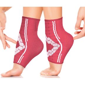 Sparthos Ankle Compression Socks (Pair) – Plantar Fasciitis Ankle Brace with Arch Support – for Men and Women – Foot Sleeves – for Sports, Running, Basketball, Football and Everyday Wear (Blue-S)