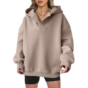 ANRABESS Womens Oversized Hoodies V Neck Sweatshirts Long Sleeve Pullover Casual Fall Teen Girls Preppy Clothes 2024 Trendy