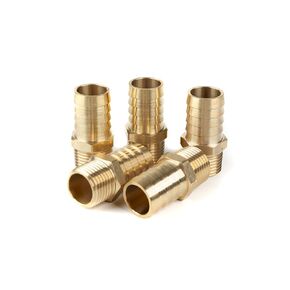 LTWFITTING Brass Barb Fitting Coupler/Connector 3/4-Inch Hose ID x 1/2-Inch Male NPT(Pack of 5)