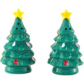 Christmas Tree Salt and Pepper Shaker Set - Holiday Table Accents