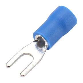 Baomain SV 2-3 Fork Terminal Vinyl Insulated - Single crimp 1.5-2.5 mm² 16-14 Wire Size #4 3.2mm Stud Size Blue (100)
