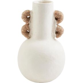 Mud Pie Paper Mache Jute Vase, Cream