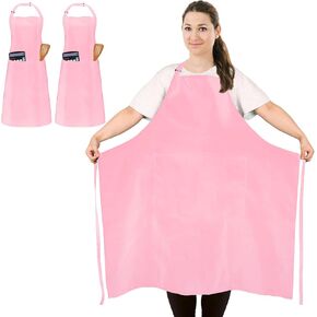2 Pcs Plus Size Apron, Chef Apron, Unisex Apron with 2 Pockets for Cooking, Work, Professional Apron (Larger Size)