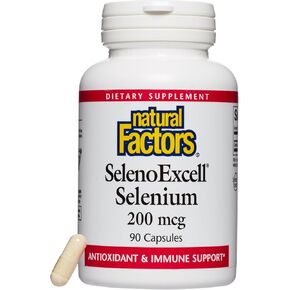 Natural Factors, SelenoExcell Selenium 200mcg، مضادات الأكسدة ودعم المناعة، 90 كبسولة