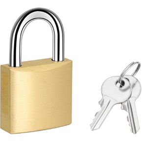 4 Pack Small Padlock with 4 Same Key Weatherproof Locker Lock 1-9/16 inch 40mm Solid Brass Padlock for Outdoor Indoor