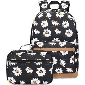 Backpack for Girls Kids Backpack with Lunch Box Lightweight Daisy Prints Backpack Primary Elementary Students Bookbags School Bags Set