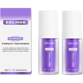 2Pcs Purple Toothpaste for Teeth whitening, Teeth Whitening Toothpaste Tooth Correction Whitening Toothpaste Conceals Stains Improves Teeth Brightness Reduce Yellowing