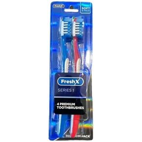 FreshX Soft Toothbrush for Adult Extra Soft Toothbrush Heads for Sensitive Teeth 4-Count