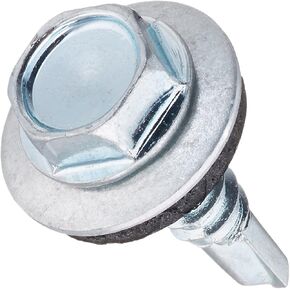 561025 10-16-Inch x 3/4-Inch Head Neoprene Washer Self Drilling Screw, 100-Pack, 0.75 inches, Silver