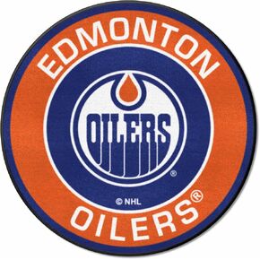 FANMATS 18872 Edmonton Oilers Roundel Rug - 27in. Diameter