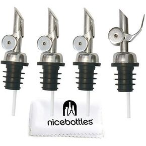 nicebottles Perfect Pour Weighted Stainless Steel Pourer, Pack of 4