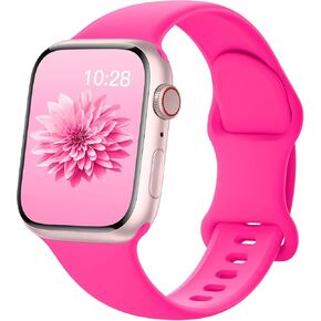 Enjoyselfhub 6 Pack Sport Silicone Band Compatible with Apple Watch Bands 40mm 38mm 41mm 42mm 44mm 45mm 49mm Women Men, Soft Strap Wristbands for iWatch Series 9 Ultra/Ultra 2 SE 8 7 6 5 4 3 2 1 Black