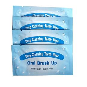 Beavorty Cleaning Wipes 50 Pcs Disposable Deep Cleaning Teeth Wipes Finger Toothbrush Oral Finger Wipes Teeth Whitening Wipes Oral Cleaning Wipe for Oral Brush Ups Mini Toothbrush