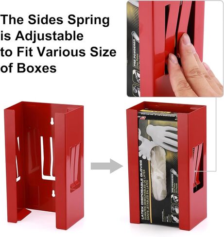 Mayouko Magnetic Glove Dispenser Holder, Box Holder Wall Mount for Tissues, Disposal Gloves, Wipes, Tool Cart Accessory, 8LBS, Mount onto a Tool Box or in Garages, Workshops and Kitchens in Kuwait