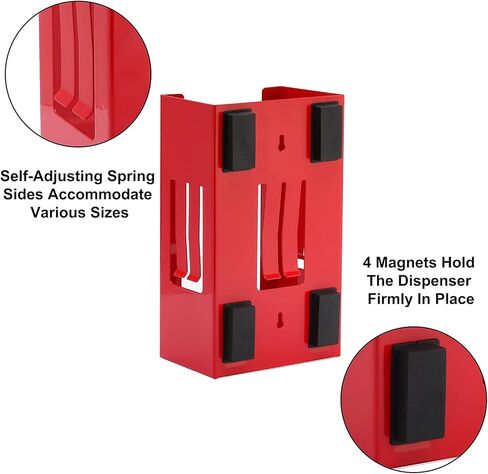 Mayouko Magnetic Glove Dispenser Holder, Box Holder Wall Mount for Tissues, Disposal Gloves, Wipes, Tool Cart Accessory, 8LBS, Mount onto a Tool Box or in Garages, Workshops and Kitchens in Kuwait