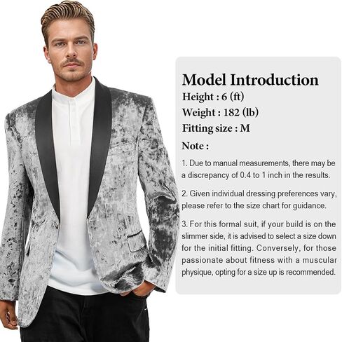 Men's Velvet Slim Fit Suit Casual Blazer for Men One Button Sports Coat Tuxedo Jacket Wedding Party Prom Festival Dress in Saudi Arabia