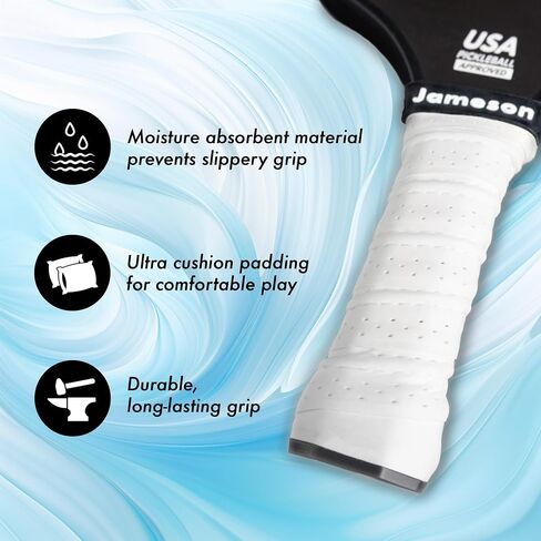 Pickleball Paddles Set of 2, Lightweight Fiberglass Surface, Honeycomb Core, 6 Pickleball Balls, Pickleball Paddle Bag, 2 Extra Overgrip Handle Tape, Beginner Intermediate by Jameson Pickleball in Saudi Arabia