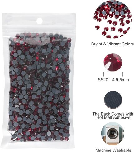 HTVRONT Rhinestones for Crafting - 1440pcs SS16 Hotfix Rhinestones for Clothes, Bright Color & Shining Flatback Rhinestones Suitable for Crafts, Decoration and Handicraft (3.7-3.9mm) in Kuwait