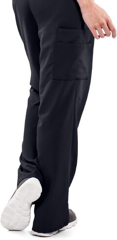 ave Scrubs 5570BLKXS بنطال طبي للنساء، باسيفيك افي، نمط ساق مستقيمة للتخسيس، جيوب كارجو، رائع للممرضات، أسود، X-Small in Kuwait