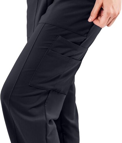 ave Scrubs 5570BLKXS بنطال طبي للنساء، باسيفيك افي، نمط ساق مستقيمة للتخسيس، جيوب كارجو، رائع للممرضات، أسود، X-Small in Kuwait